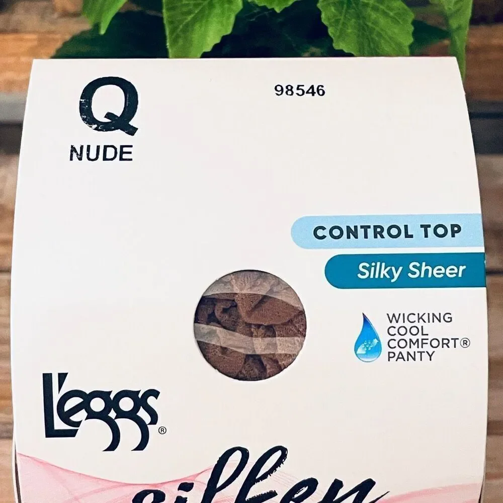 NWT L'eggs NUDE Q Silken Mist Control Top Silky Sheer Leg Pantyhose Tights